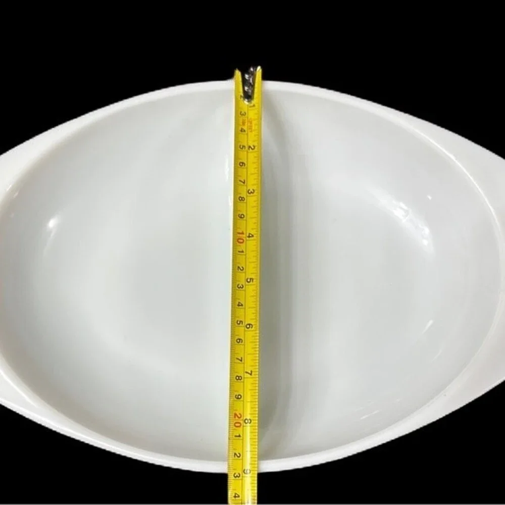 Vintage Pyrex Oval Divided Casserole‎ Dish Farmhouse Country Cottage Home Decor